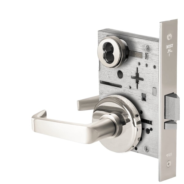 Best Grade 1 Storeroom Mortise Lock, 15 Lever, H Rose, SFIC Housing Less Core, Bright Chrome Finish, Fiel 45H7D15H625 - main